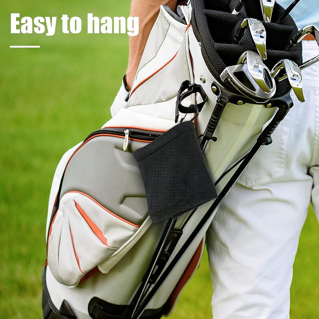 3 Pieces Golf Ball Towel 5.5 X 5.5 Inch Black Golf Wet and Dry Golf Towel Pocket Golf Towel with Clip Ball Towel Golf Ball Towel for Golf Course Exercise Towel